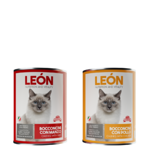 Mangimi Leone Leòn Petfood Cat CAT BEEF CANS and CAT CHICKEN CANS